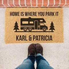 Home Is Where You Park It - Custom RV Doormat