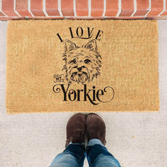I Love My Yorkie - Doormat