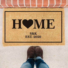 Personalized Home, with Initials and Est Date Doormat
