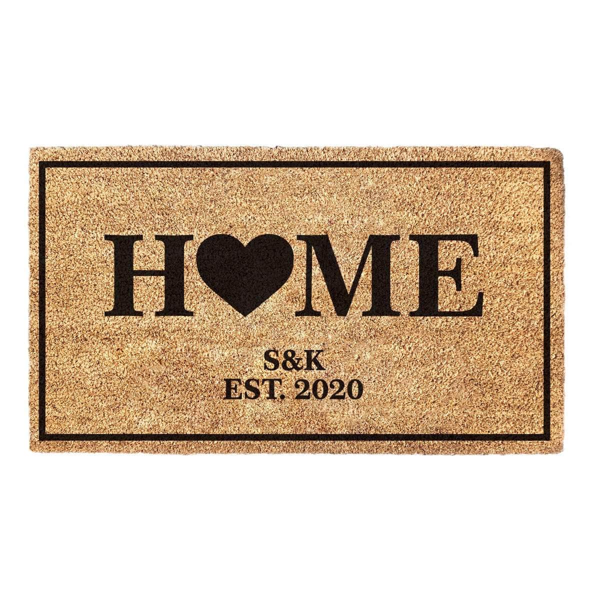 Personalized Home, with Initials and Est Date Doormat