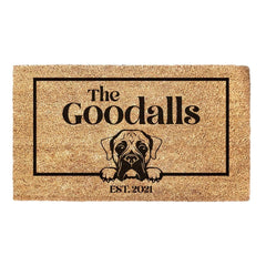 Boxer & Personalised Family Name - Doormat