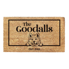 Akita & Personalised Family Name - Doormat