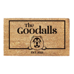 Chow Chow & Personalised Family Name - Doormat