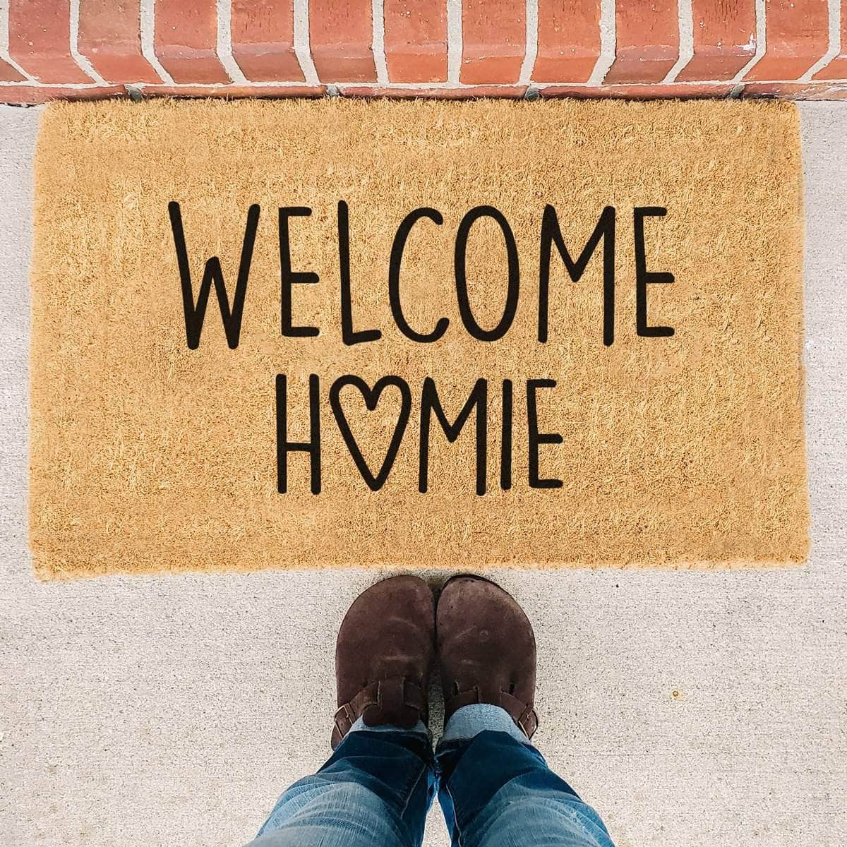 Welcome Homie Heart Doormat