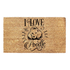 I Love My Poodle - Doormat