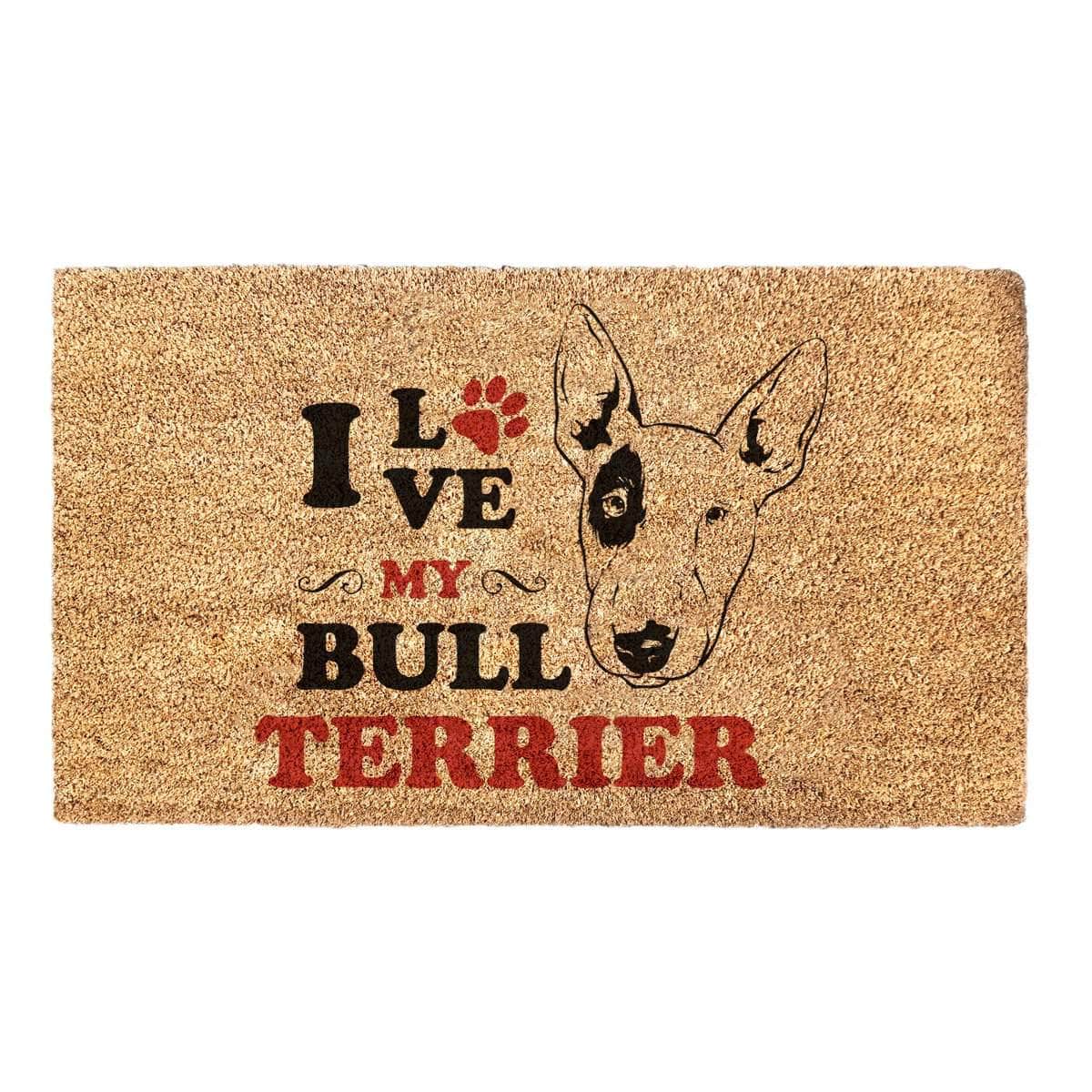 I Love My Bull Terrier - Doormat