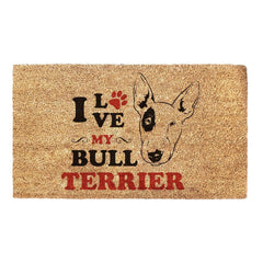 I Love My Bull Terrier - Doormat