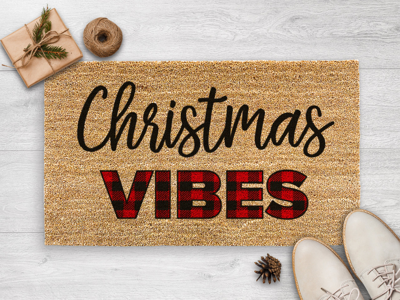 Christmas Vibes Doormat - Holiday Doormat - Christmas Door Mat - New Home Gift