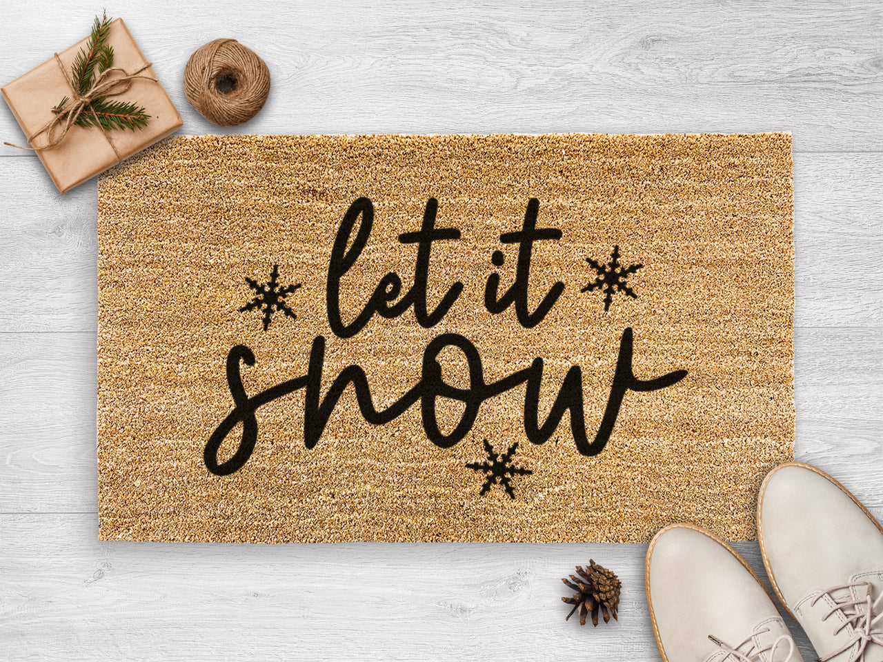 Let It Snow Doormat - Christmas Door Mat - Holiday Season - Housewarming Gift