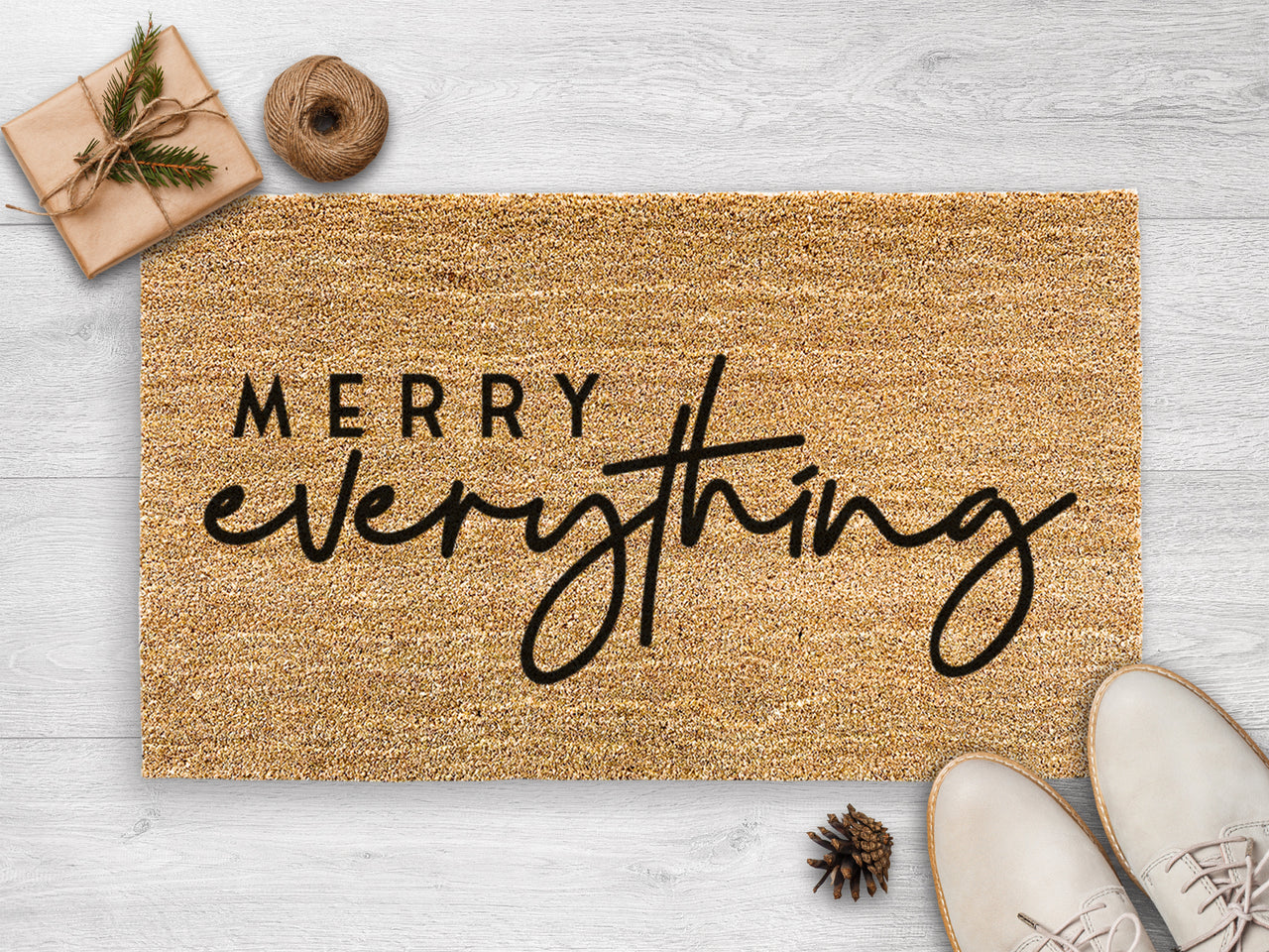 Merry Everything Christmas Doormat - Christmas Door Mat - Housewarming Gift- Christmas Decor