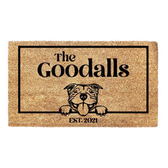 Staffordshire Bull Terroir & Personalised Family Name - Doormat
