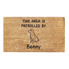 This Area is Patrolled by Custom Pet Name - Doormat