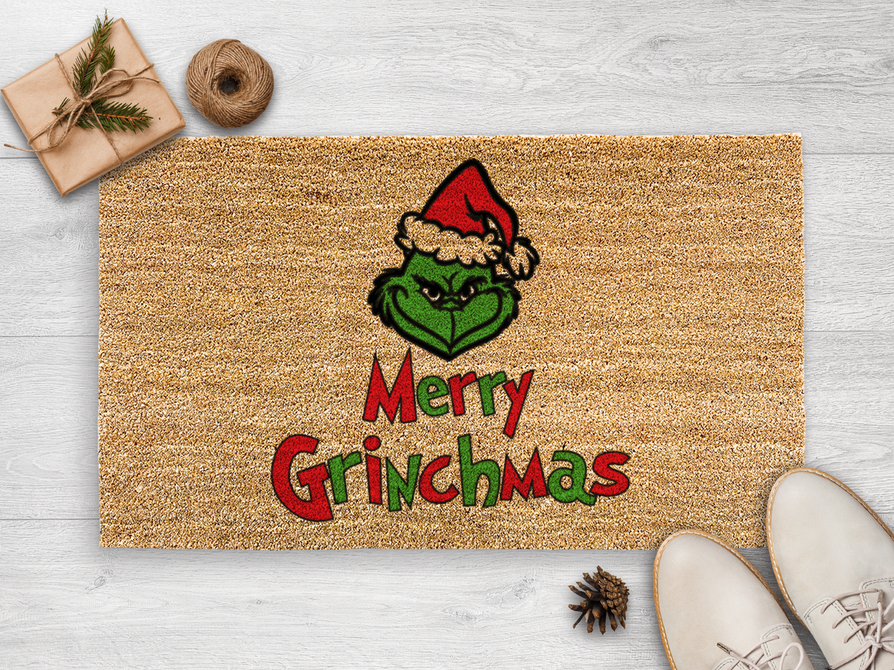 Merry Grinchmas - Grinch Home Decor - Grinch Doormat - Funny Holiday Doormat