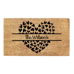 Personalised Heart Family Name - Doormat