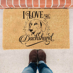 I Love My Dachshund - Doormat