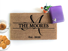 Personalized Monogram Family Name Realtor Doormat