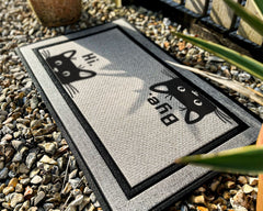 Hi Bye Cat Doormat -  Funny Cat Mat