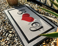 Thumbnail for Personalized Initial Red Heart Door Mat - Home Decor
