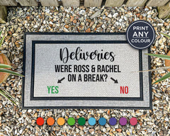 Friends Tv Show Doormat - Ross And Rachel - Were They On A Break