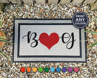 Thumbnail for Personalized Initial Red Heart Door Mat - Home Decor