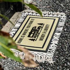 Personalized Camping Doormat - Custom RV Door Mat - SAND