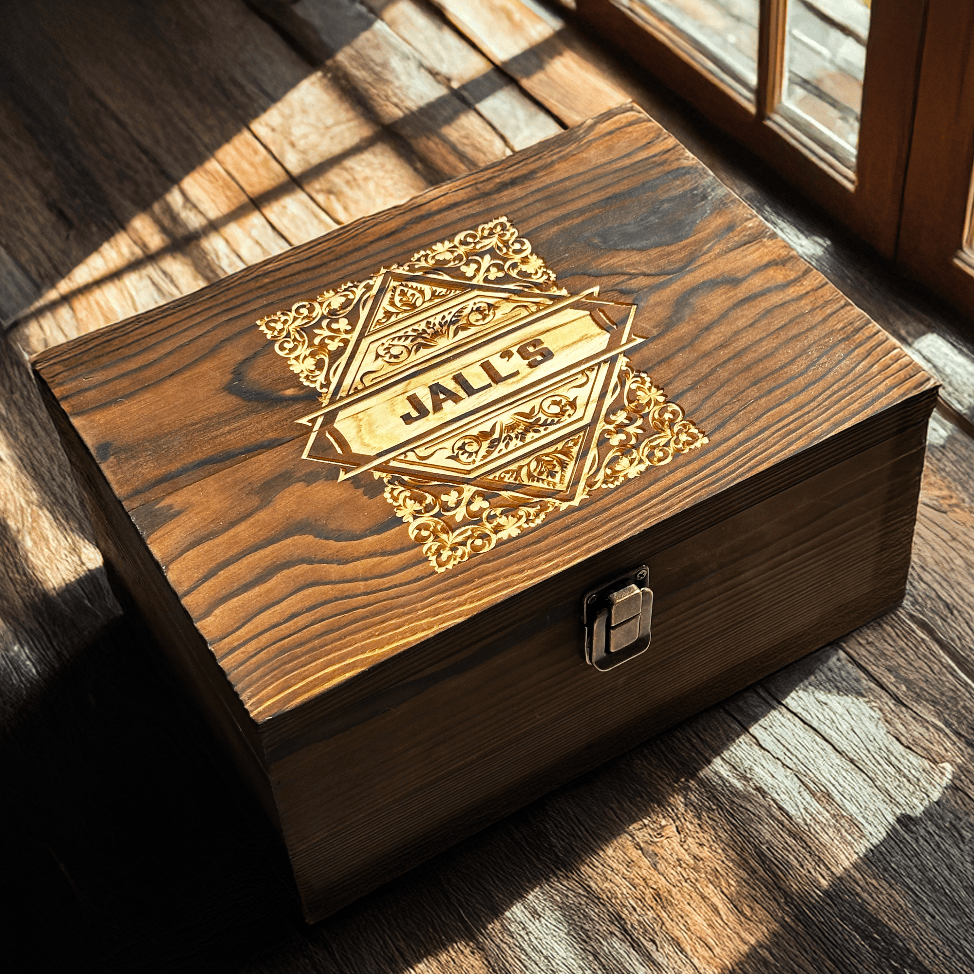 Custom Engraved Whiskey Box & Glass Set