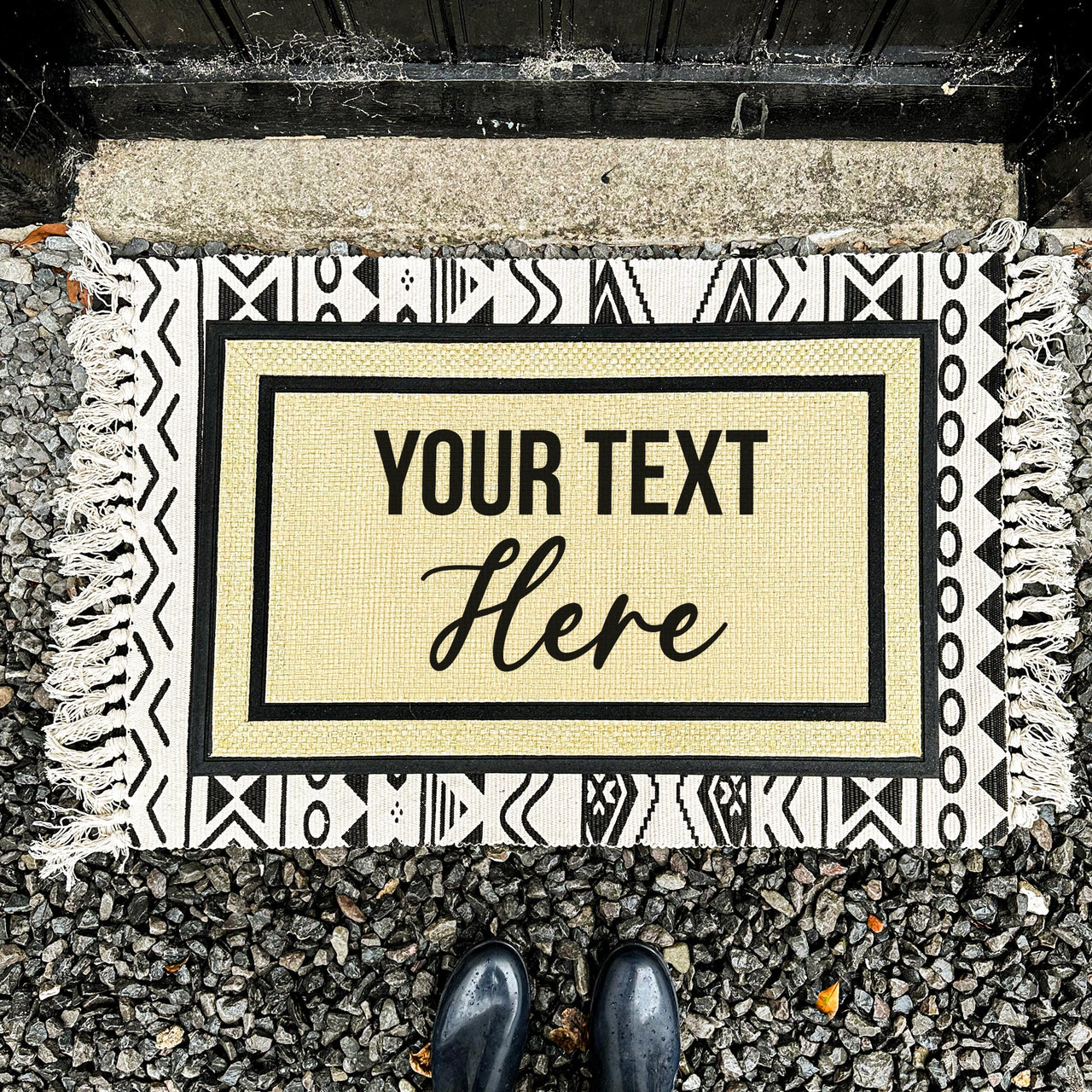 Your Text Here Doormat - All Weather Door Mat - SAND