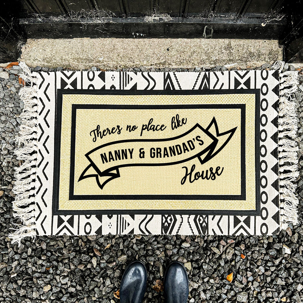 There's No Place Like Nanny And Grandad's House - All Weather Doormat - SAND