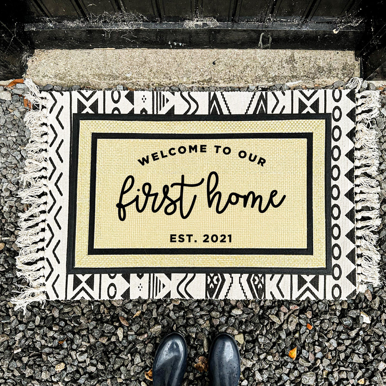 First Home Doormat - New Home Mat - SAND