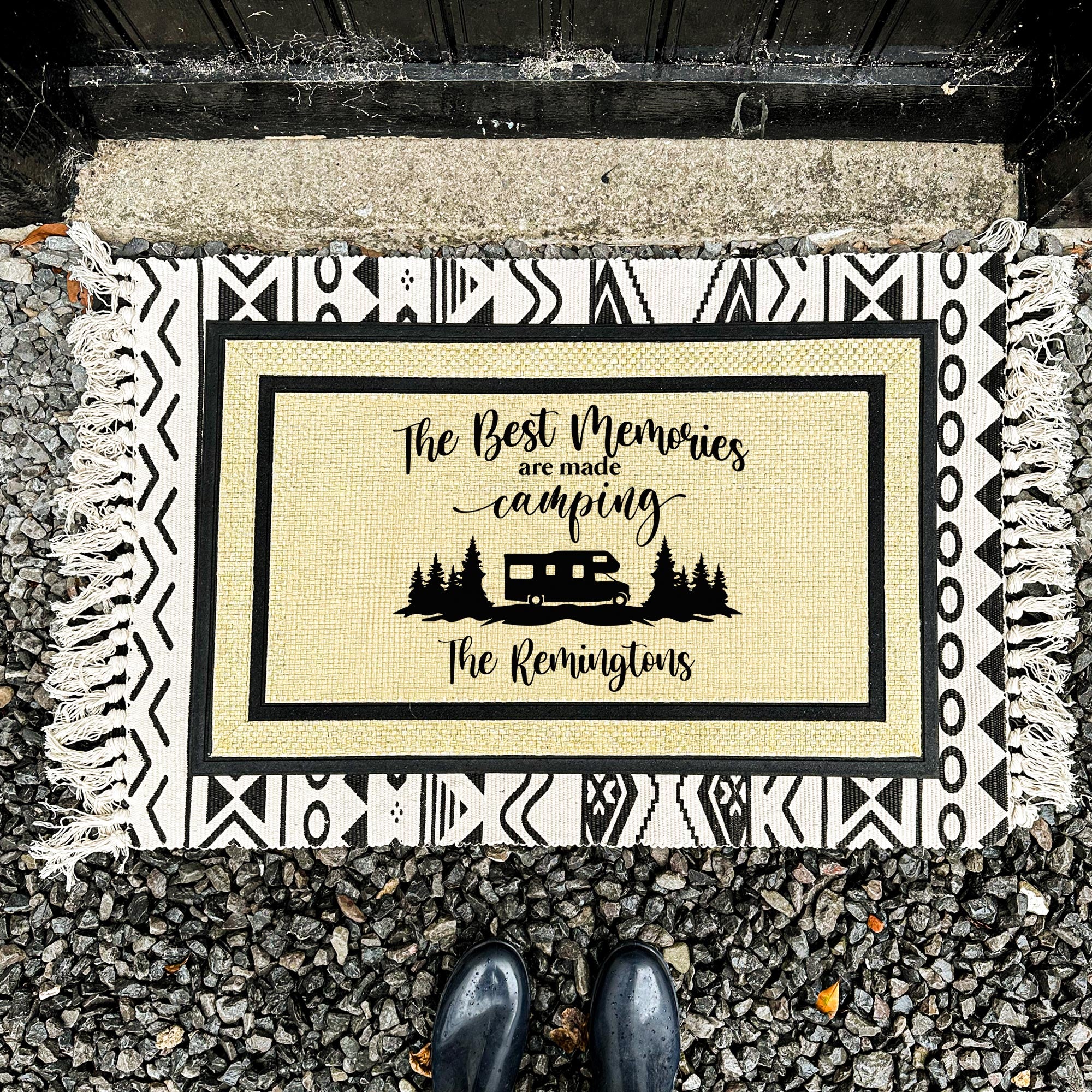 Custom Camping Doormat - All Weather Rug - Camper Furniture - SAND