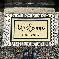 Thumbnail for Welcome Doormat - Welcome Family Name All Weather Rug - SAND