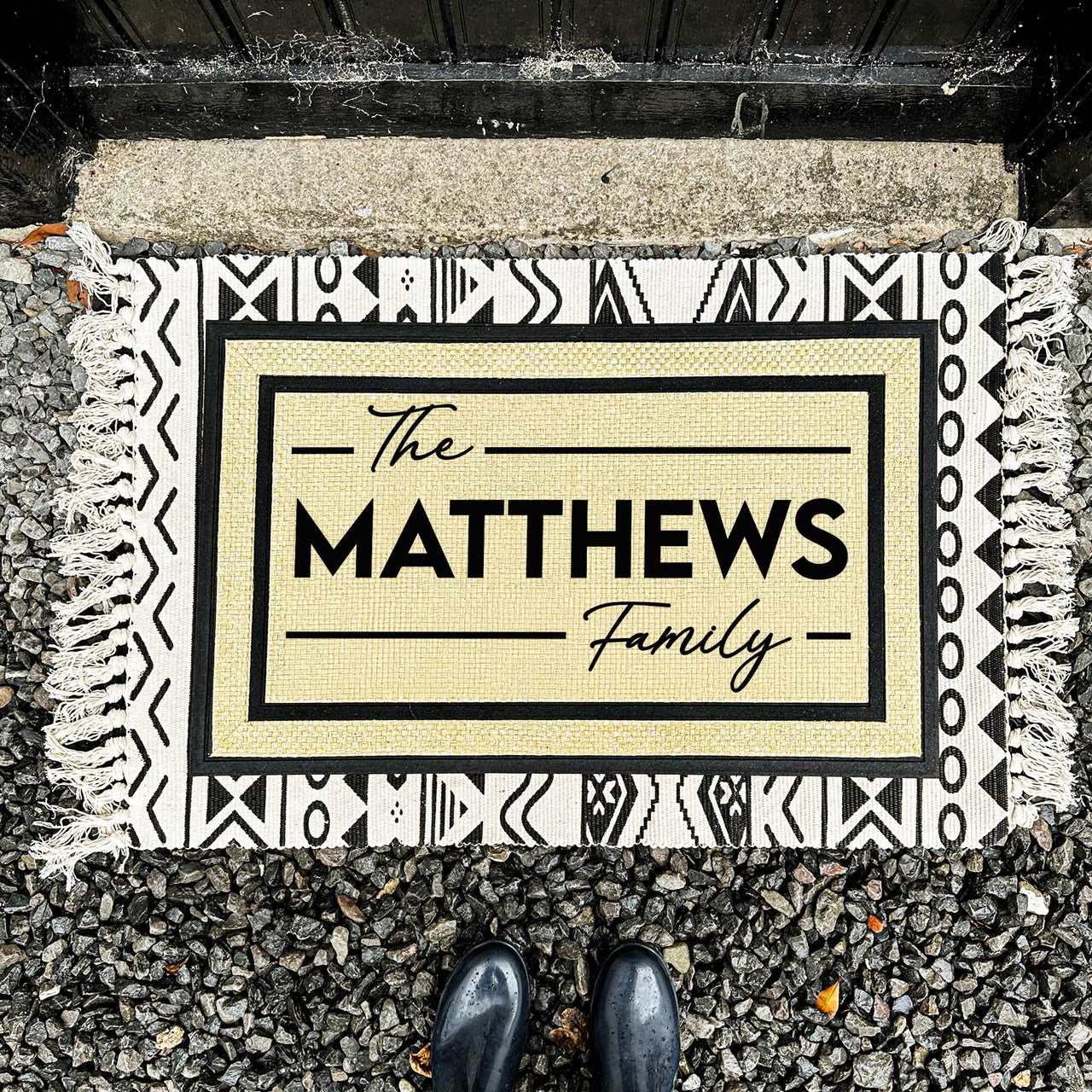 Personalized Family Doormat - All Weather Doormat - SAND