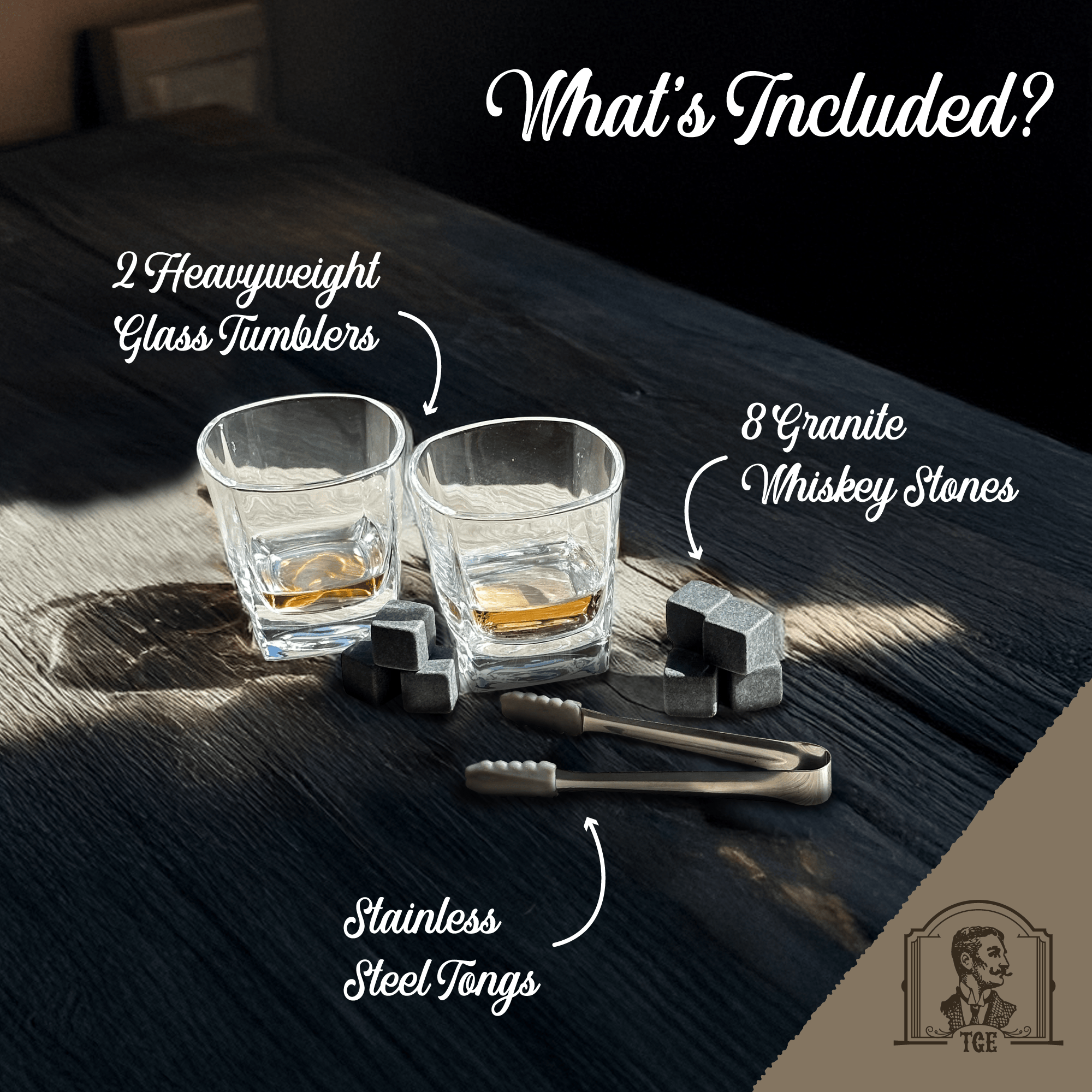 Custom Engraved Whiskey Box & Glass Set