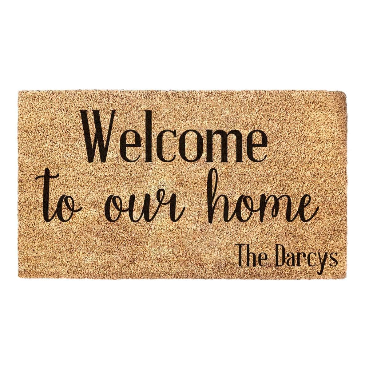 Welcome To Our Home Family Name Doormat