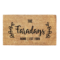 Thumbnail for Personalized Family Name Mat With Est Date Doormat