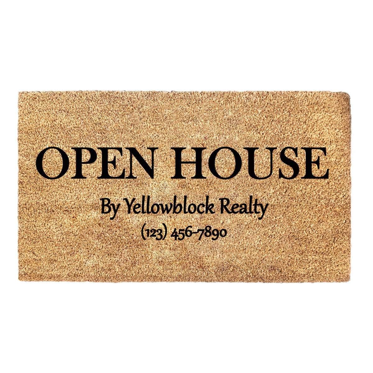 Open House With Contact Details - Realtor Doormat
