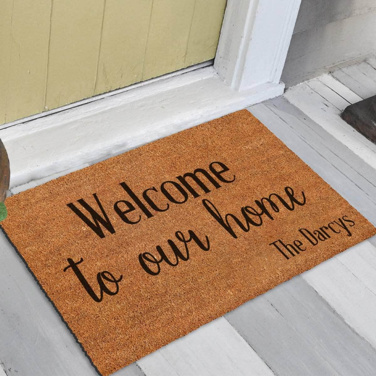Welcome To Our Home Family Name Doormat