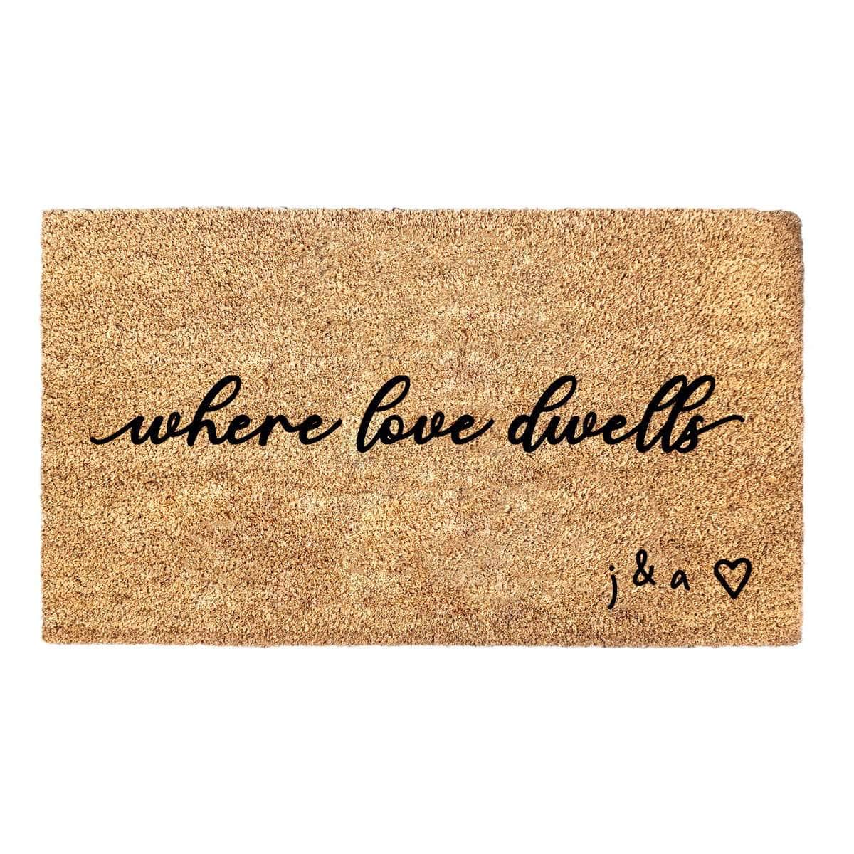 Where Love Dwells - Personalized Initials Doormat