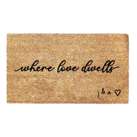 Thumbnail for Where Love Dwells - Personalized Initials Doormat