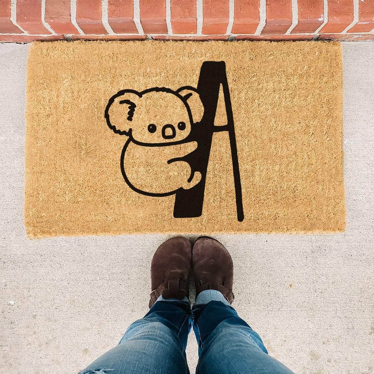 Personalized Koala Initial - Doormat