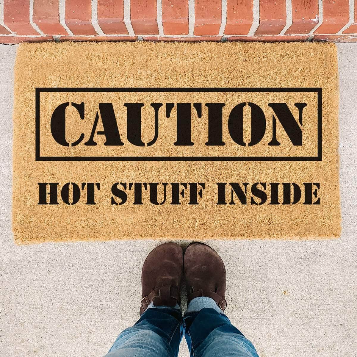 Caution Hot Stuff Inside - Doormat