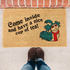 Labyrinth Film Worm Cup of Tea Quote Doormat - Fandom Funny Gift