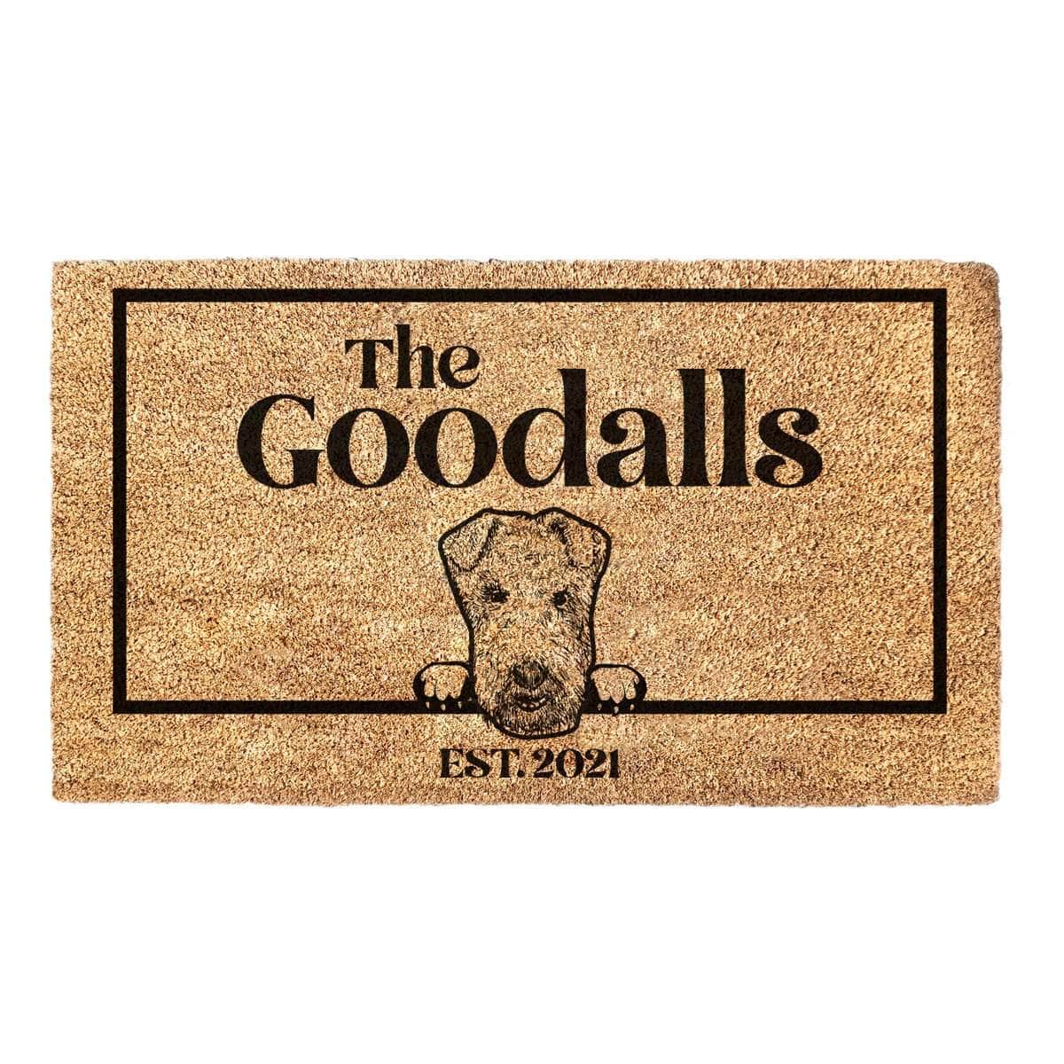Airedale Terrier & Personalised Family Name - Doormat