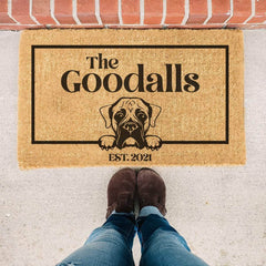 Boxer & Personalised Family Name - Doormat