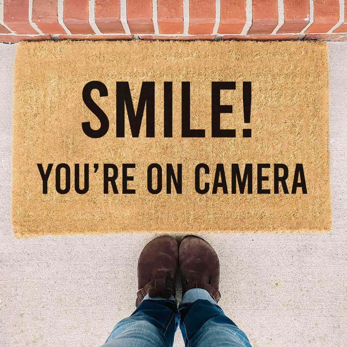 Smile! You're On Camera - Doormat