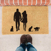Thumbnail for Cats and their Humans Doormat - Custom Doormat