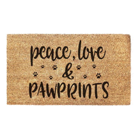 Thumbnail for Peace, Love and Paw Prints - Doormat