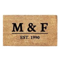 Thumbnail for Personalized Bold Underlined Initials and Est. Date Serif Doormat