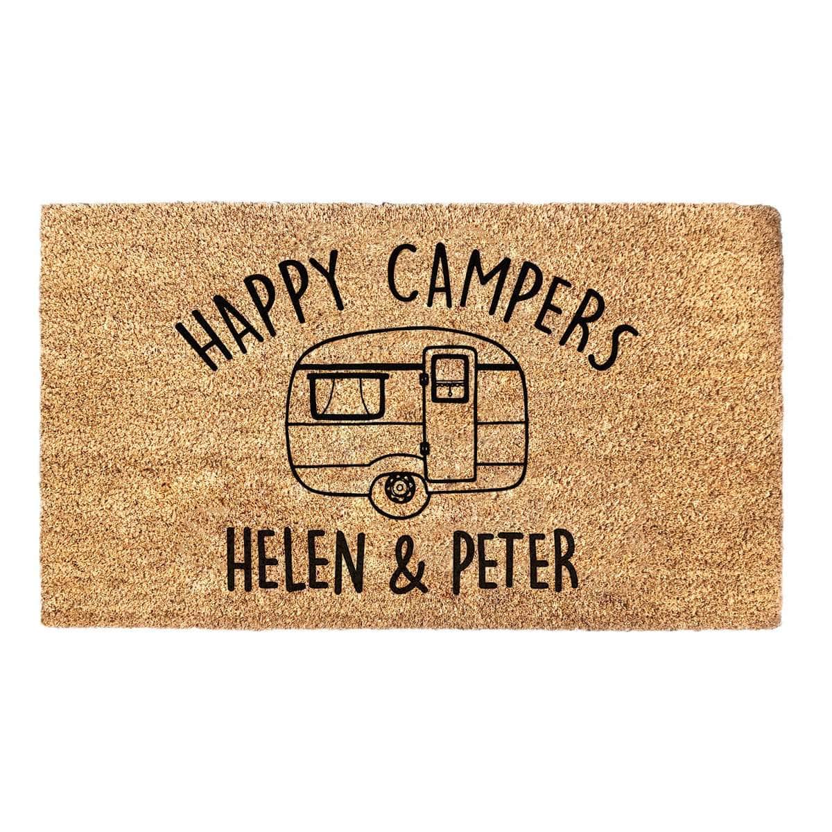 Personalized Happy Campers Name Doormat
