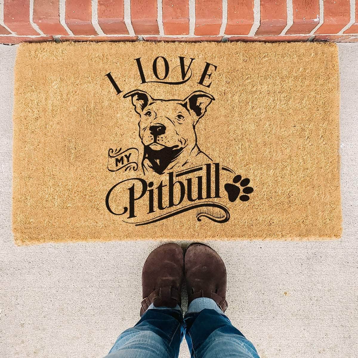 I Love My Pitbull - Doormat